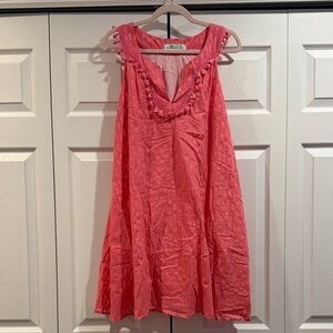 Vineyard Vines Coral Ruffle Mini Dress